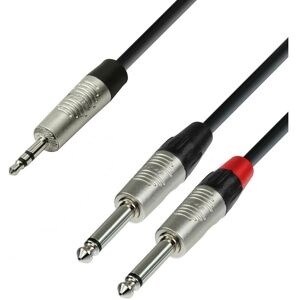 Adam Hall Kabel jack 3,5 st to 2 jack 6,3 1,5m rean-neutr