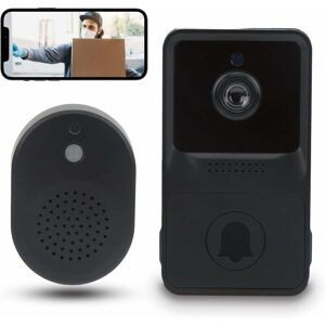 Minkurow - Kabellose Türklingel mit Kamera, Wi-Fi-Smart-Video-Türklingel, kabelloses Video-Türtelefon, Zwei-Wege-Audio, Pir-Einbruchalarm, SD-Karte