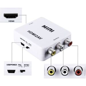 Trade Shop Traesio - mini digital video adapter hdmi zu av rca analog konverter