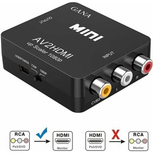 Minkurow - Rca-auf-Hdmi-Adapter av zu Hdmi Konverter av zu Hdmi Adapter Unterstützung 1080P mit usb Ladekabel Schutzhülle für