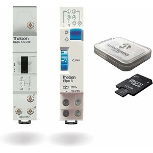 Theben Stromstoßschalter,Elektr. Treppenlichtzeitschalter,Micro SD Karte,Adapter - weiß
