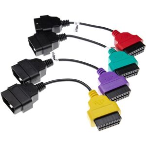 Vhbw - 4x OBD2 Adapter-Set 4-tlg. 16Pin-OBD1 auf OBD2 kompatibel mit Alfa Romeo Giulietta, MiTo, gt, gtv, Spider, 156, 166, 147, 159 Auto, kfz