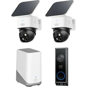 eufy SoloCam S340 (Doppelpack) + Video Doorbell E340 (Akkubetrieben) + Homebase 3