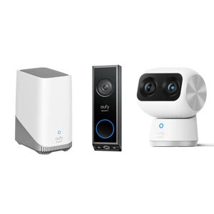 eufy Video Doorbell E340 (Akkubetrieben) + Indoor Cam S350 + Homebase 3
