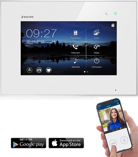 WLAN Video Türsprechanlage BALTER EVO WIFI 7" Videostation 2-Draht BUS