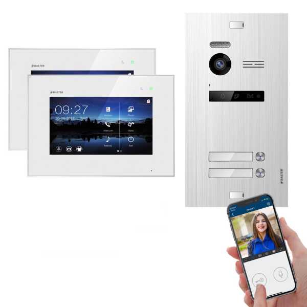 Balter EVO SILVER Video-Türsprechanlage 7 Wifi Monitor 2-Draht BUS für 2 Familienhaus App Steuerung