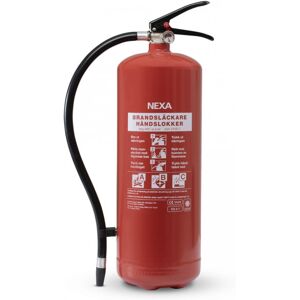 Nexa brandsläckare, RÖD 6kg ABC-pulver, väggfäste (13416)