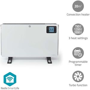 Nedis SmartLife Elradiator   Wi-Fi   2000 W   3 Varmeindstillinger   LCD   5 - 37 °C   Justerbar termostat   Hvid