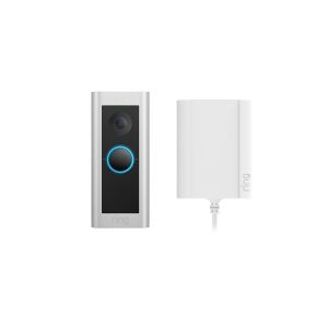 Ring Video Doorbell Pro 2 - Dørringeklokke - trådløs - 802.11a/b/g/n/ac - 2.4 Ghz, 5 GHz - satinnikkel - med plug i-adapter