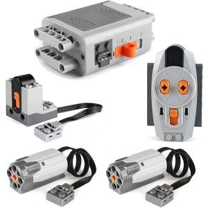 LEIGELE 5 stk Power Funktion Motoriserede blokke Power Kit 2 mellemstore motorer, 1 batteriboks, 1 Ir fjernbetjening, 1 Grey