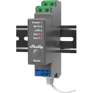 Shelly Pro 2 Wifi Relæ 2 Kanaler Potentialfrit Kontaktsæt 230v