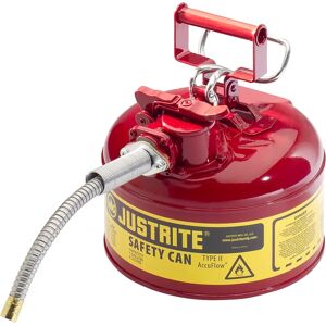 Justrite Recipiente de seguridad con tubo metálico flexible, capacidad 4 l, galvanizados y pintados