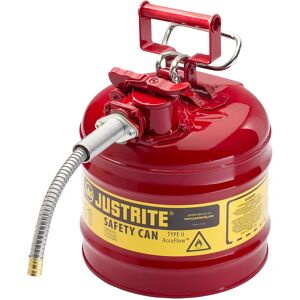 Justrite Recipiente de seguridad con tubo metálico flexible, capacidad 7,5 l, galvanizados y pintados