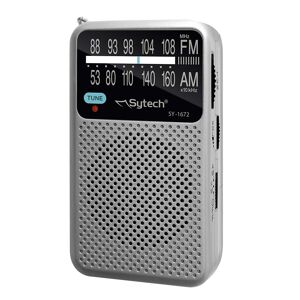 Sytech Radio De Bolsillo Am-Fm Vertical Plata  Sy-1672pl