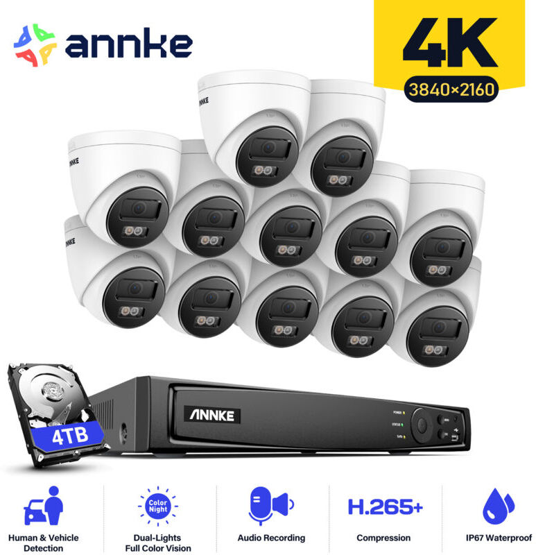 ANNKE 4K Ultra HD PoE Sistema de seguridad de video en red 16CH NVR 4K