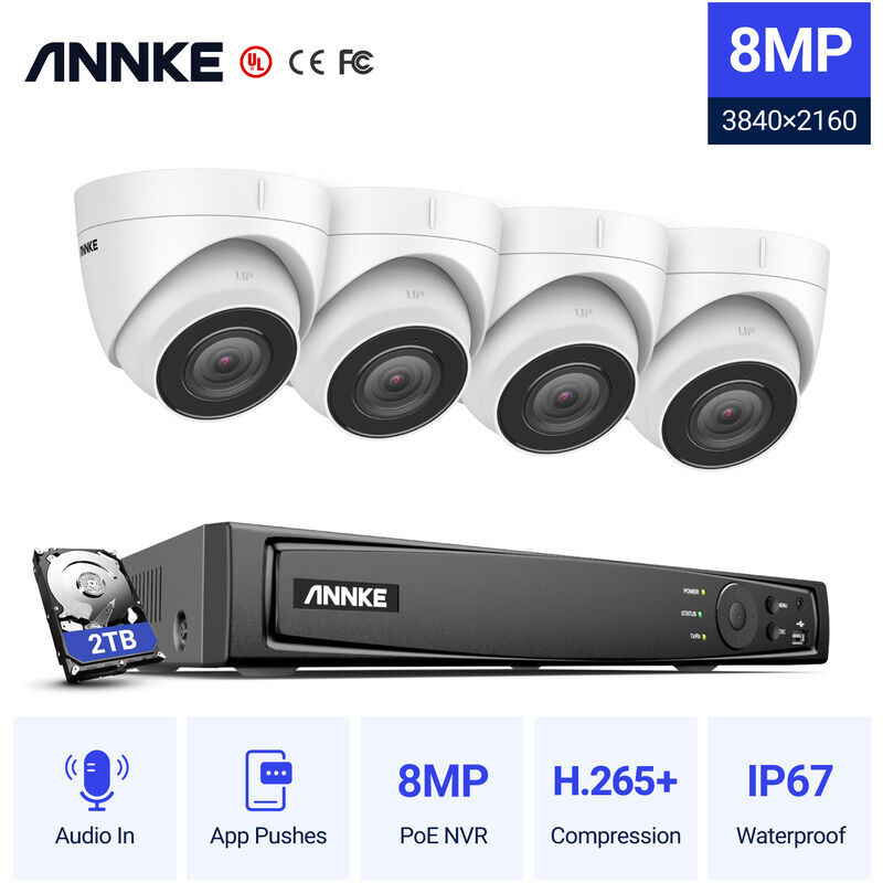 ANNKE 4K Ultra HD PoE Sistema de video de seguridad en red 8CH NVR 4K