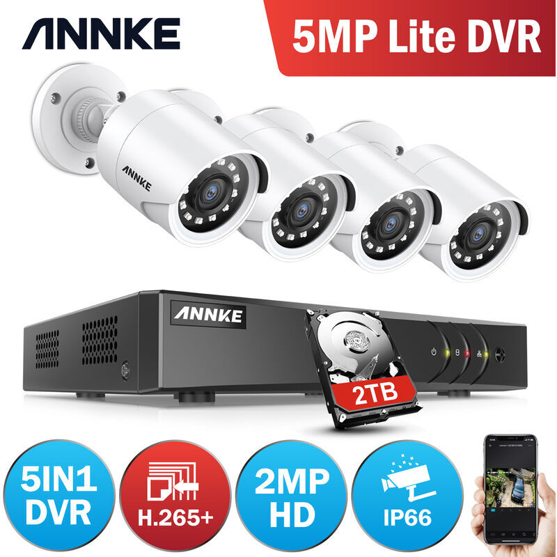 ANNKE Sistema de cámaras de seguridad 8CH HD-TVI DVR H.264 + 1080P Lite con