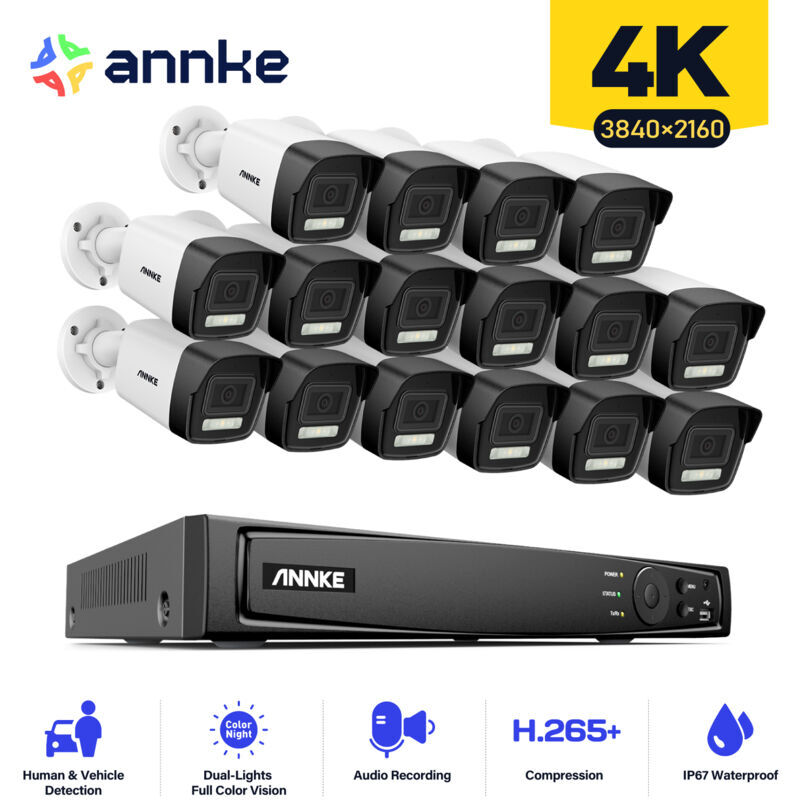 ANNKE Vigilancia 16K 4K Ultra HD PoE Sistema de seguridad de video en