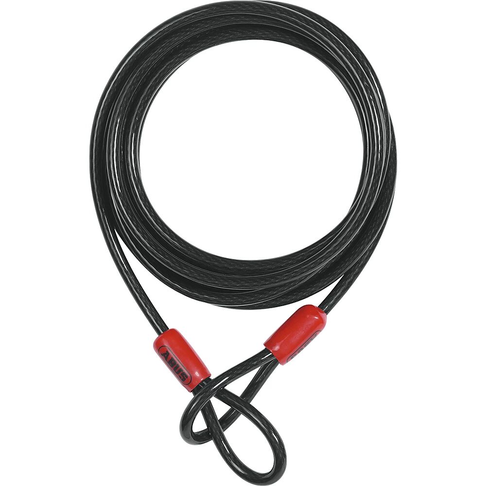 ABUS Cable de seguridad adicional con extremos en bucle, con revestimiento de plástico, longitud 5000 mm