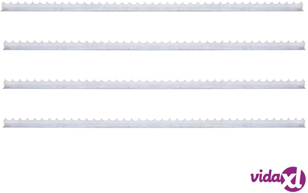 vidaXL Seinäpiikit 4 kpl hopea 1 m galvanoitu teräs