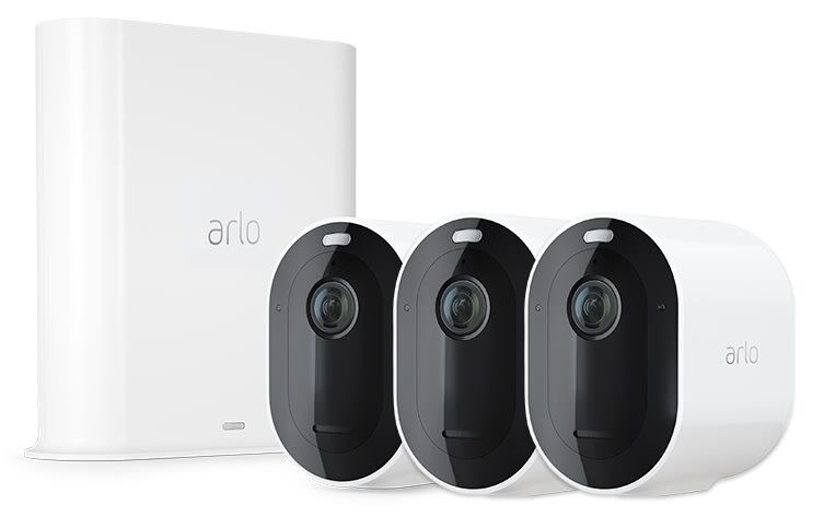 Arlo Pro 3 tukiasema ja 3 turvakameraa