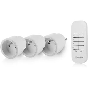 SMARTWARES Kit de 3 mini prises commandées sans fil 2300 W  + télécommande 4 canx - Publicité