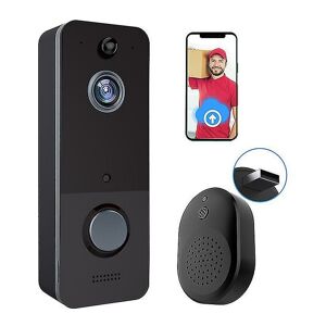 CCYKXA Caméra de sonnette sans fil, caméra de sonnette vidéo intelligente avec détection de mouvement, stockage en nuage, image hd en direct, vision - Publicité