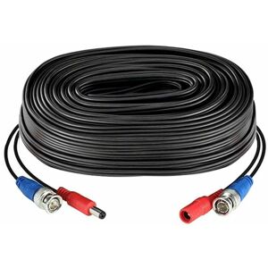 Cordon d'alimentation vidéo cable BNC pour caméra DVR de Surveillance de sécurité 18.3m/60ft noir 1 bobine - Publicité