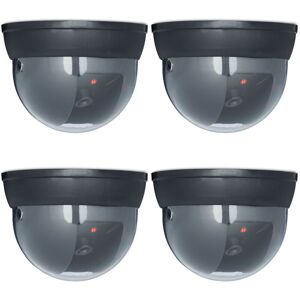 RELAXDAYS Fausse caméra surveillance, lot de 4, 360 degrès, lampe led, angle réglable, factice, pour intérieur et extérieur, noir - Publicité