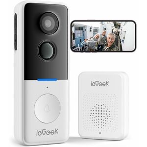 ieGeek Sonnette vidéo sans fil avec carillon – Caméra de sonnette HD 1080P sonnette de sécurité intelligente pour la maison détection PIR - Publicité