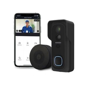 Nikkei - jamais utilise] BELL4 Sonnette vidéo sans fil - Caméra Full hd et WiFi - Détecteur de mouvement et vision nocturne - Sonnette smart - Publicité