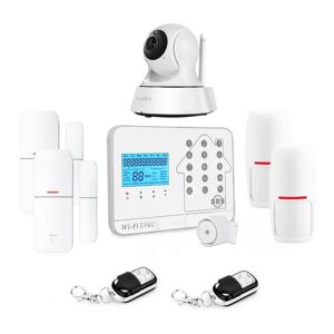 Kit alarme maison connectée sans fil wifi box internet et gsm futura blanche smart life et caméra wifi Lifebox kit10 - Publicité