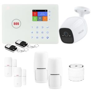 Kit alarme maison connectée sans fil wifi gsm amazone et caméra wifi Lifebox kit9 - Publicité