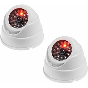 YOZHIQU Lot de 2 Caméra dôme Factice Fausse Dummy Caméra sans Fil cctv Sécurité Surveillance intérieur avec Rouge LED-Blanc - Publicité