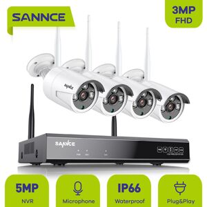 Sannce - 5MP Kit de Vidéosurveillance Système de Sécurité nvr Fil avec Caméras WiFi 3MP Stream Accès à distance alertes de mouvement Micro intégré 4 - Publicité