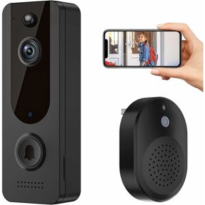SUNXURY Sonnette caméra sans fil, sonnette vidéo WiFi, pour surveillance intérieure/extérieure, carillon inclus, détection humaine intelligente, audio - Publicité