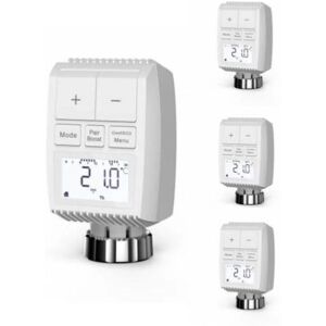 Tete Thermostatique Connectee ZigBee Universelle avec Ecran LCD (Lot de 4) - SILAMP