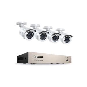 Zositech ZOSI H.265+ 1080P 8CH DVR Enregistreur Vidéo Surveillance avec Caméra Surveillance Extérieure, Contrôle à Distance Via 3G/4G/WiFi de Smartphone sans - Publicité
