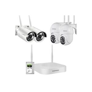 Daewoo Caméra de Surveillance NVR504 Extérieure Filaire Vision Nocturne Détecteur de Mouvement Blanc - Publicité