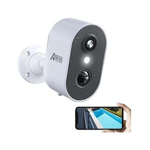 Anran C2 Caméra Surveillance WiFi sans Fil Batterie Audio Bidirectionnel Vision Nocturne Colorée Sirène Alarme, Mouvement PIR, Alexa - Publicité