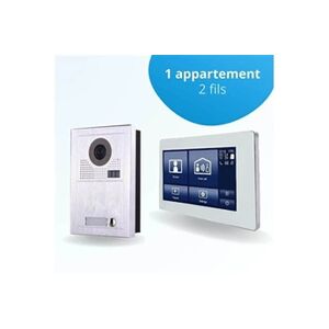 BT Security Portier interphone vidéo modern 2 fils - 1 appartement - 1 écran tactile smart 7 blanc - Publicité
