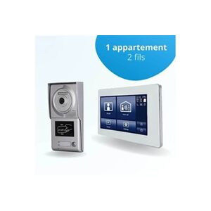 BT Security Portier interphone vidéo neo 2 fils - 1 appartement - 1 écran tactile smart 7 blanc - avec lecteur de badge - Publicité