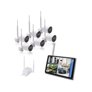 AMC Kit vidéosurveillance 4G: 6 caméras WiFi UHD IR iA + écran LCD 10.1 + enregistreur + HDD 2To - Publicité