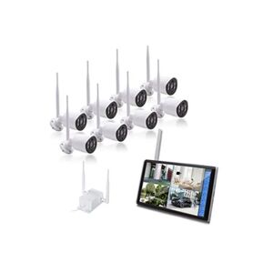 AMC Kit vidéosurveillance 4G 8 caméras WiFi UHD iA + écran LCD 10.1 récepteur enregistreur + HDD 2To - Publicité