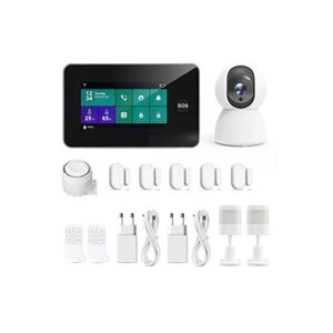 GENERIQUE système d'alarme domestique sans fil TALLPOWER G60 12 Kits avec caméra de Surveillance 4MP sirène écran couleur 4.3 pouces WiFi 2.4G - Publicité