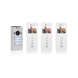 Smartwares DIC-22132 Interphone vidéo 2 fils Set complet 3 foyers blanc - Publicité