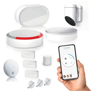 Somfy Home Alarm Advanced - Pack sécurité vidéo extérieure - Alarme Maison sans Fil Connecté Wifi - Module GSM - Caméra de surveillance extérieure - Publicité