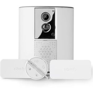 SOMFY 1875249 - Somfy One + - Système d'alarme avec caméra de surveillance intégrée Full HD - Sirène 90dB - Vision Grand Angle 130° - Avec 2 détecteurs d'ouverture IntelliTAG et 1 badge télécommande - Publicité