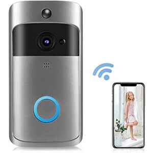 Sonnette Sans Fil Avec Cameraintelligente, Cam¿¿Ra De Sonnette Vid¿¿O Sans Fil Wifi Avec D¿¿Tecteur De Mouvement, Cam¿¿Ra De S¿¿Curit¿¿ Wifi 2,4 Ghz Avec R¿¿Solution 1280(Batterie Non Inclus) - Publicité