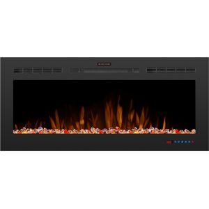 50 inch Wall Mounted Electric Fireplace Light Modulator Black